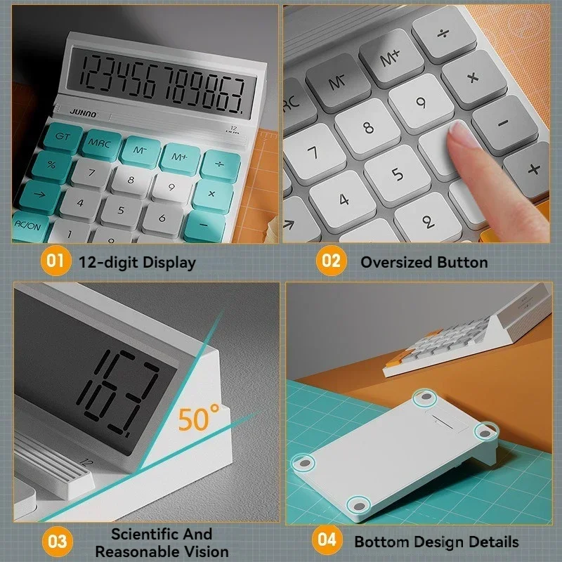 Office Calculator Goddess Model with Mobile Phone Holder Accountants Large Screen Financial Calculator for Home School Office