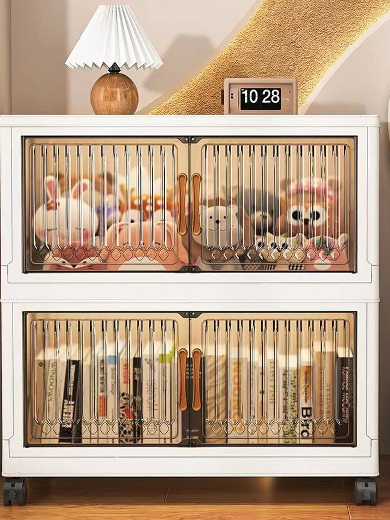 Large-capacity clothing storage box, extra-large household wardrobe, plastic organizer for quilts, foldable clothing cabinet, storage cabinet