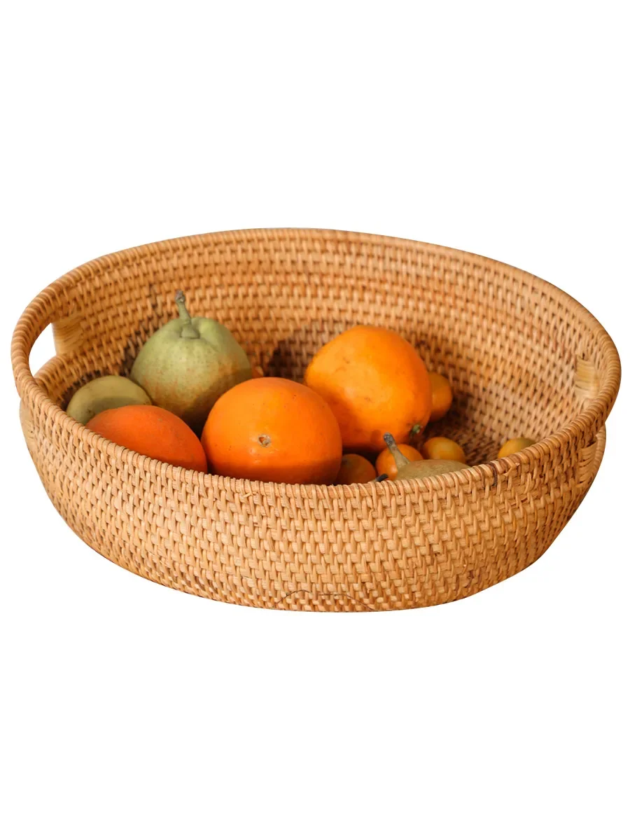 Rattan living room household fruit basket modern creative candy tray coffee table handmade snacks