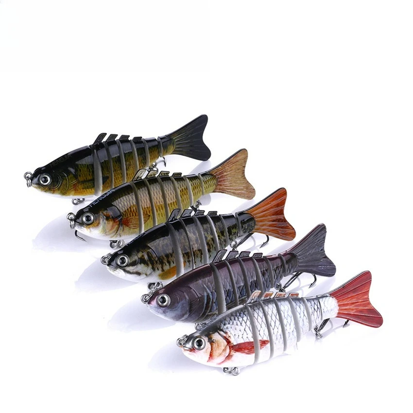 

10cm/15.4g 7-Jointed Hard Fishing Lure with Treble Hooks - Realistic Swimbait for Bass Snakehead Fresh Saltwater