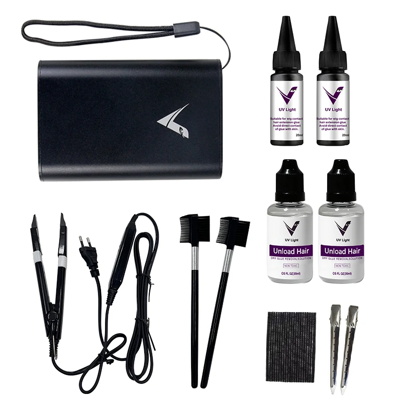 

​​Professional UV Light Hair Extension Kit with Glue Fast Grafting Traceless & Long Lasting Complete Salon Styling Tools Set