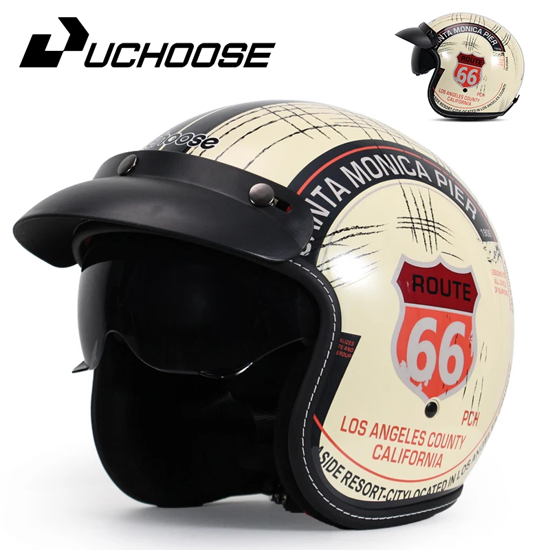 

DOT Open Face Casco Moto for Motorcycle Accessories Men Moto Helmets Certificated Retro Motorcycle Helmet Cafe Racer 1