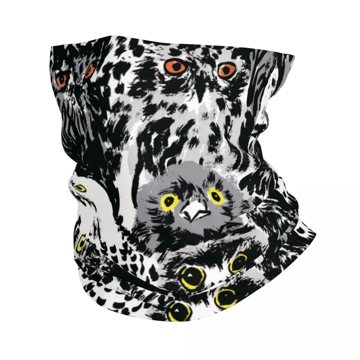 Black And White Ink Graffiti Owl Bandana Neck Cover Printed Motor Motocross Graffiti Art Pattern Face Scarf Running Winter