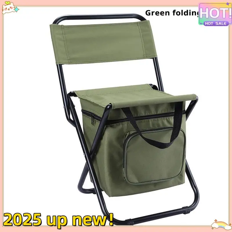 

Стильный складной стул с коробкой для хранения Портативный складной стул Сверхлегкий компактный стул для кемпинга на открытом воздухе для пеших прогулок и путешествий Зеленый
