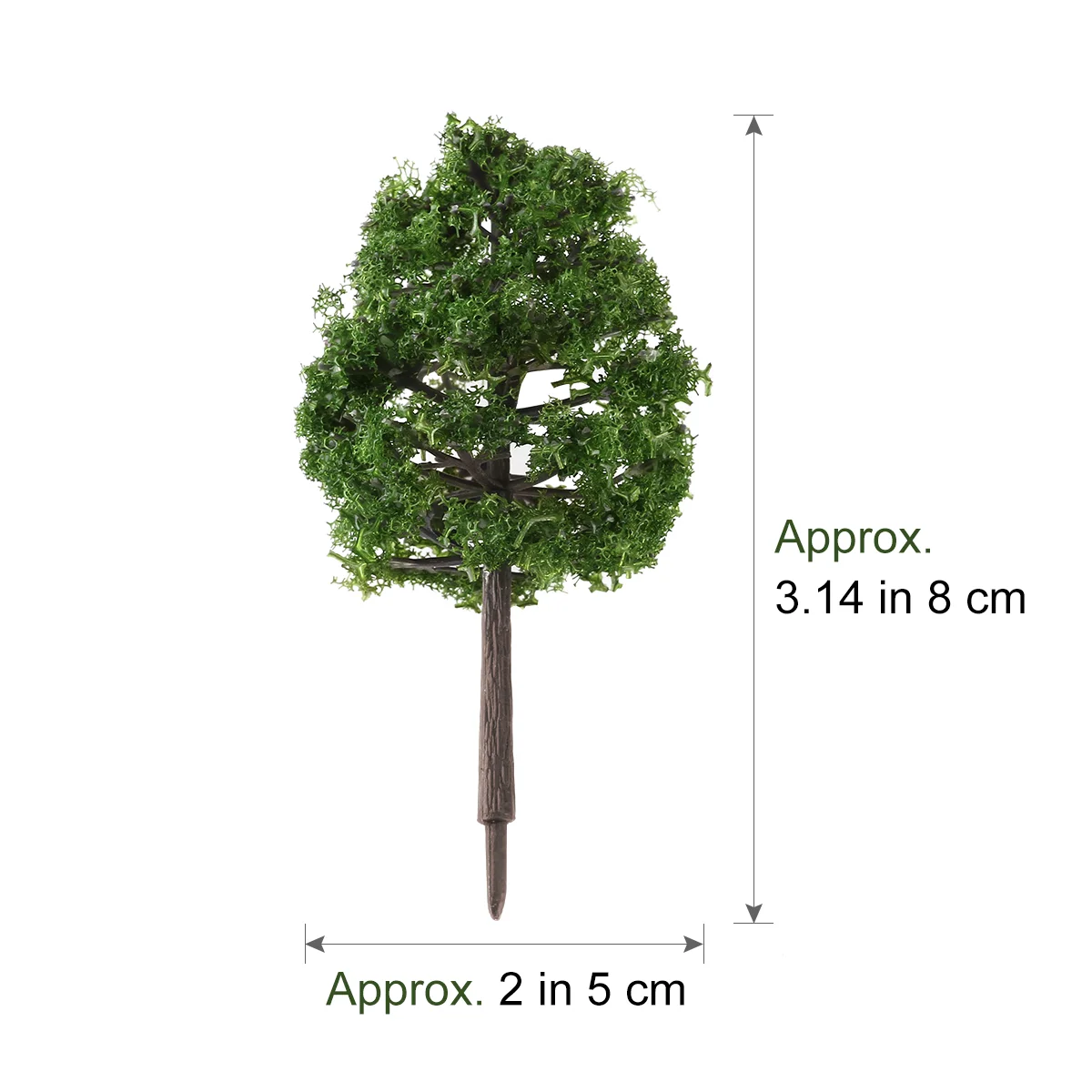 Winomo 20 Stück 9 cm Landschaft Landschaft Modellbaum Simulationsbaum (Dunkelgrün) Architekturmodellbaum Grüner Modellbaum