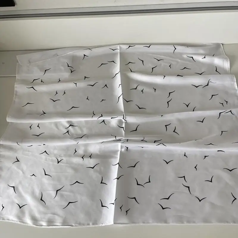 

31BF Green/White Seagulls Print Bandana Scarf Square Scarf Hot Girls Trend Cool Headscarf for Casual Outfits