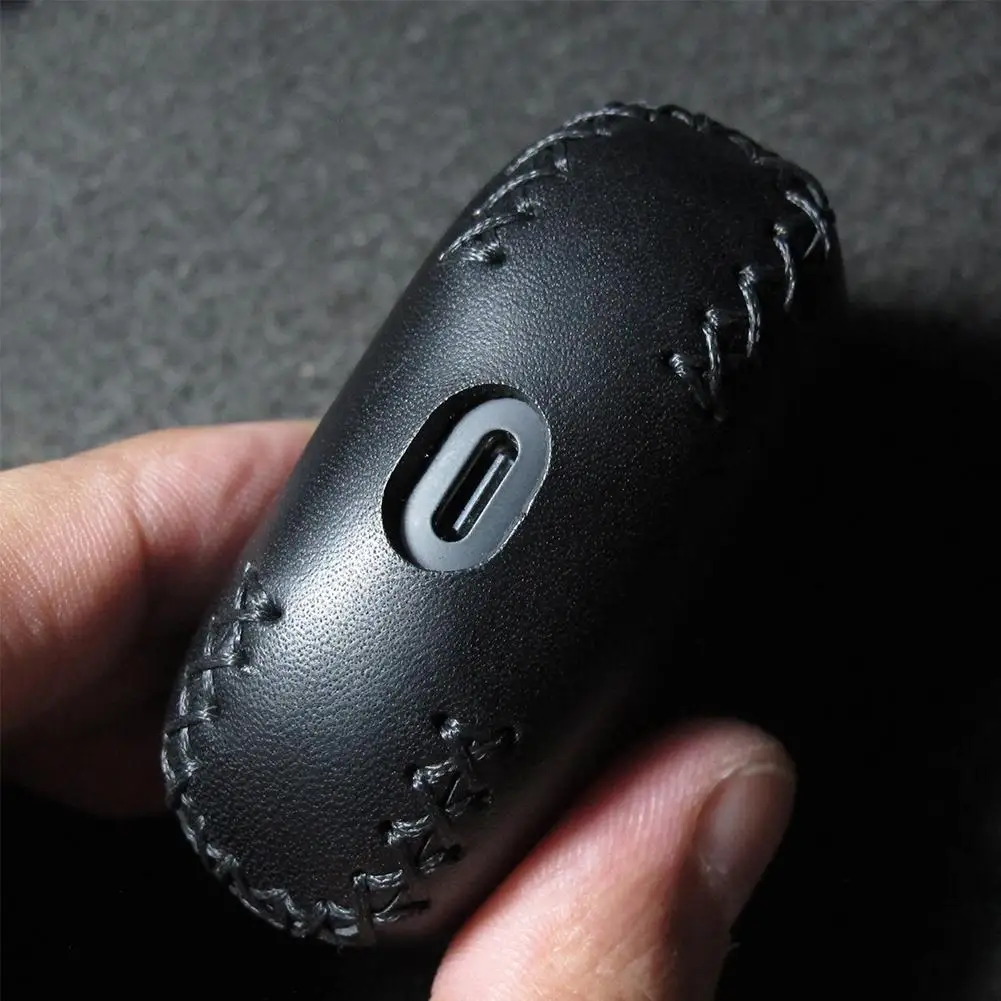 FOR B&W PI8 Protective Case Leather Case Handmade Leather Case Leather Plant Tanned Leather PU Earphone Protective Case