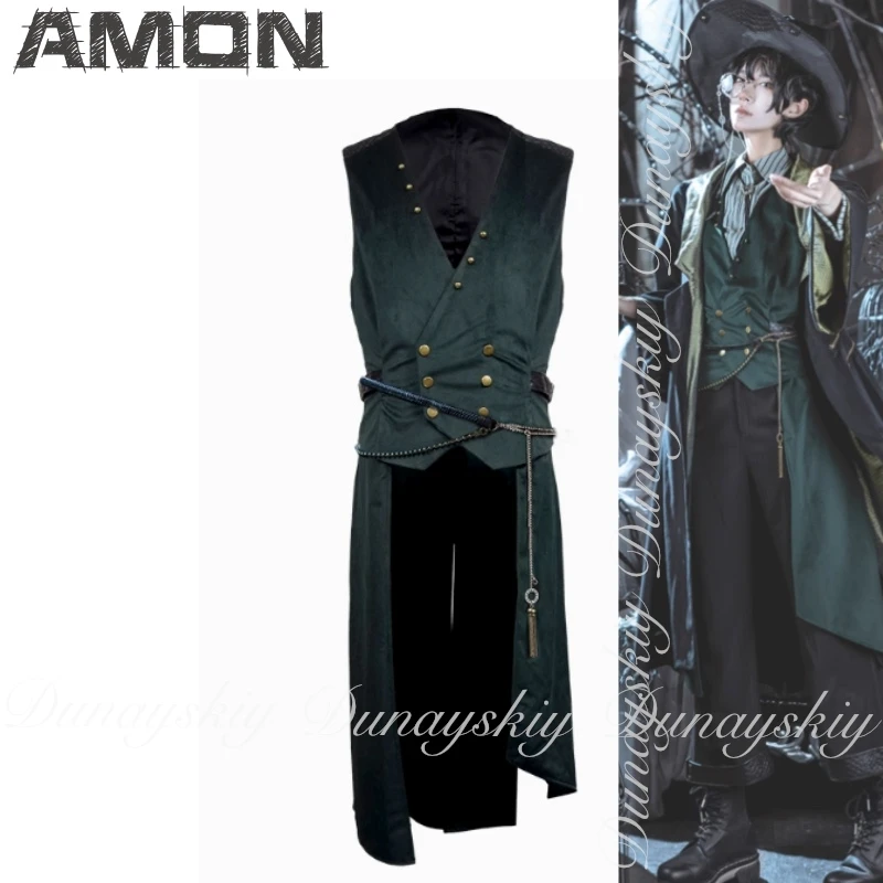 سيد الألغاز أنيمي آمون تأثيري تسلسل 0 "خطأ" مع المجموعة السحرية والقمصان سترة خضراء داكنة تأثيري حلي مجموعة كاملة