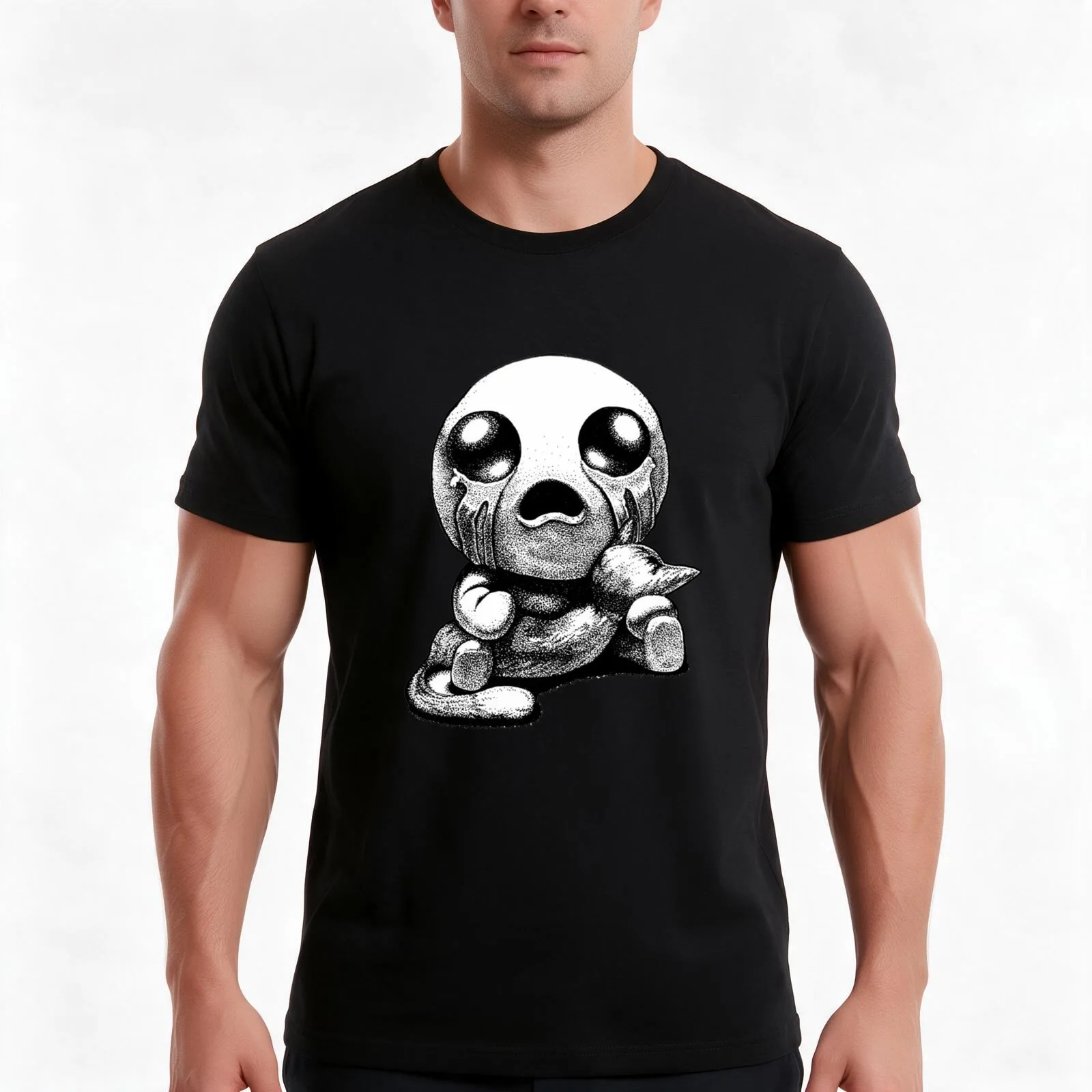The Binding of Isaac T-Shirt, Summer Casual Cotton Tee, Oversized Streetwear Tops, Vintage Graphic Print, Loose Fit Short Sleeve