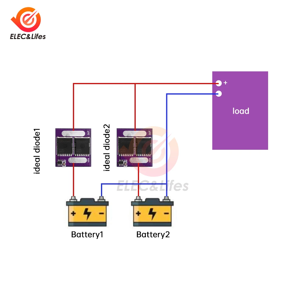 Ideal Diode Module Simulation Ideal Diode Rectifier 60A Low Internal Resistance 2 MOS Board Without Voltage Limit