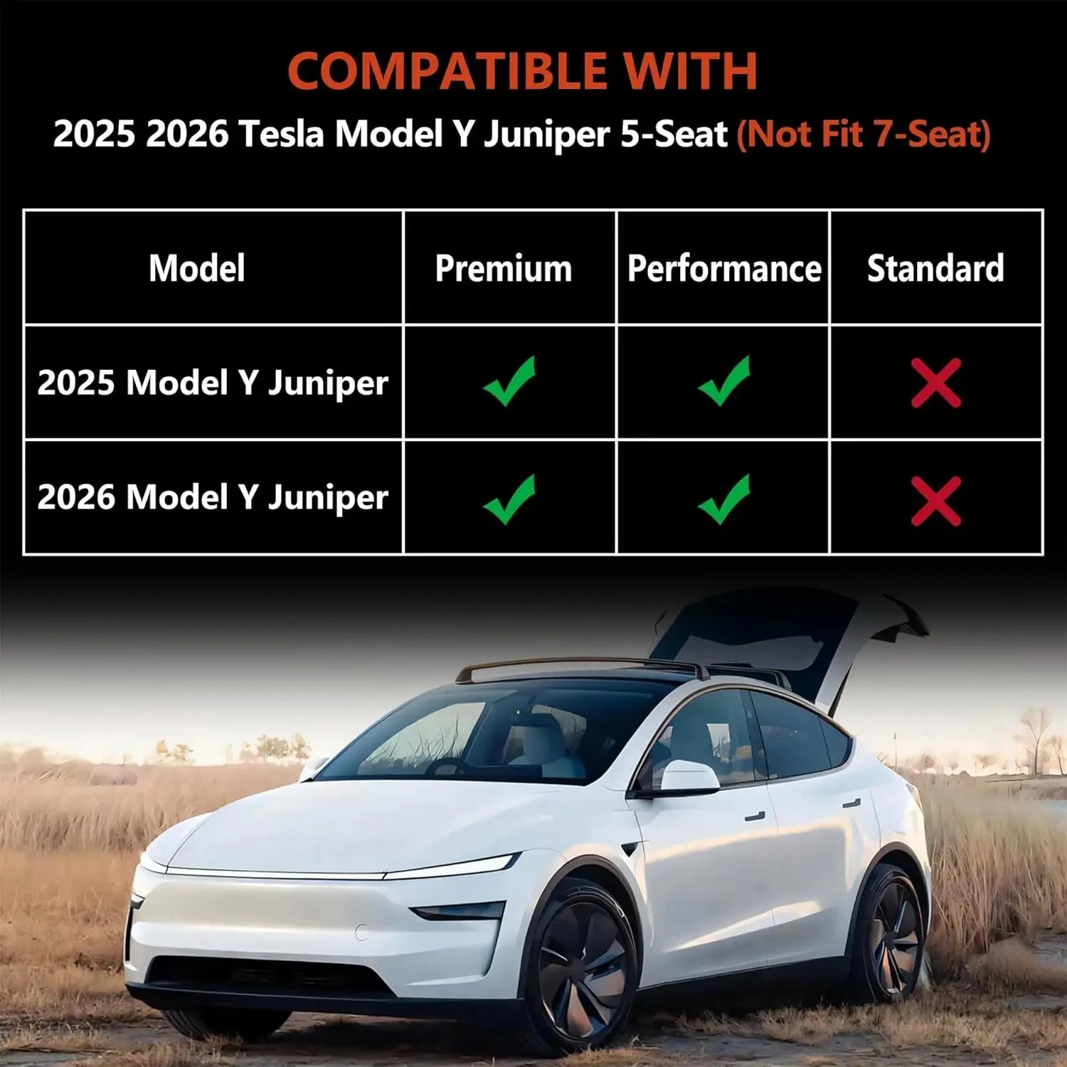 Fußmatten für Tesla Model Y Juniper 2025, Allwetter-Fußmatten-Zubehör für Tesla Y Juniper, Allwettermatten für Tesla 2025, NICHT für die Standardversion geeignet. – Detail 2