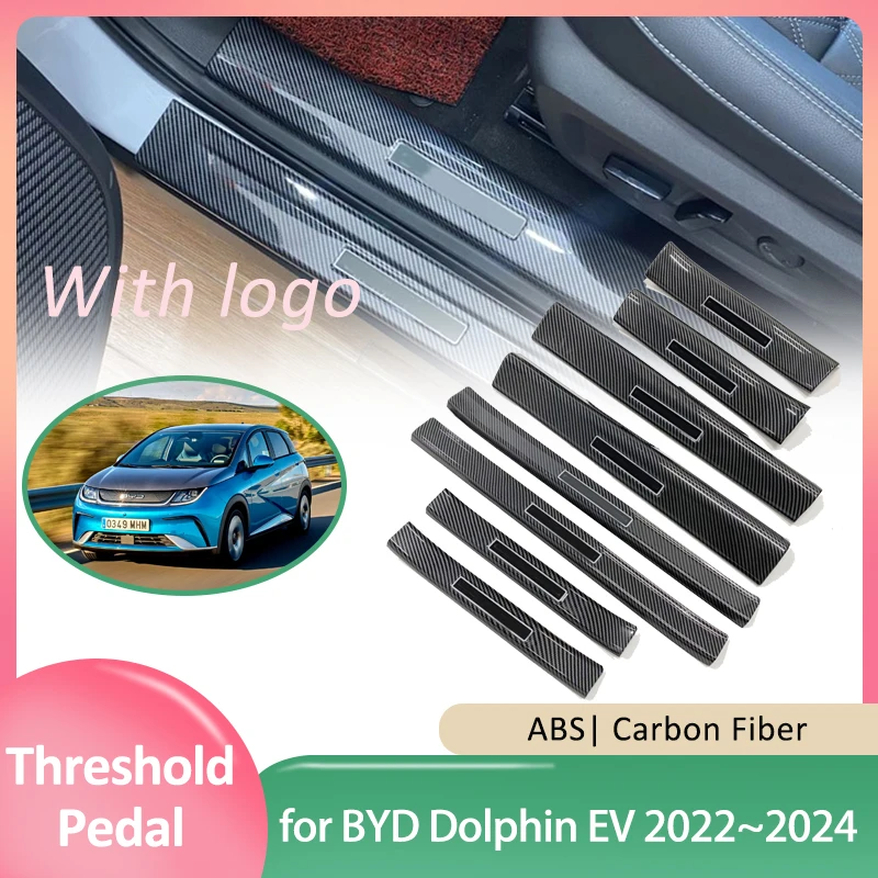 

Накладка на порог двери автомобиля для BYD Dolphin EV 2022 ~ 2024 2023 ABS Защитная Накладка на порог приветственной педали наклейки аксессуары