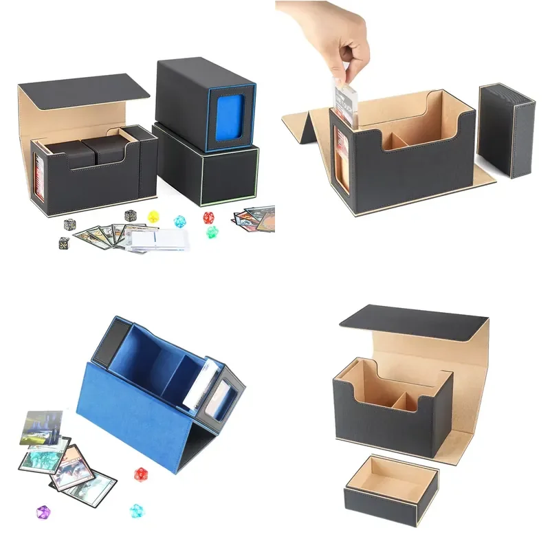 PU Leather Magnetic Deck Box for TCG Board Games Magic Commander MTG Card Collection Display Case Storage Holder