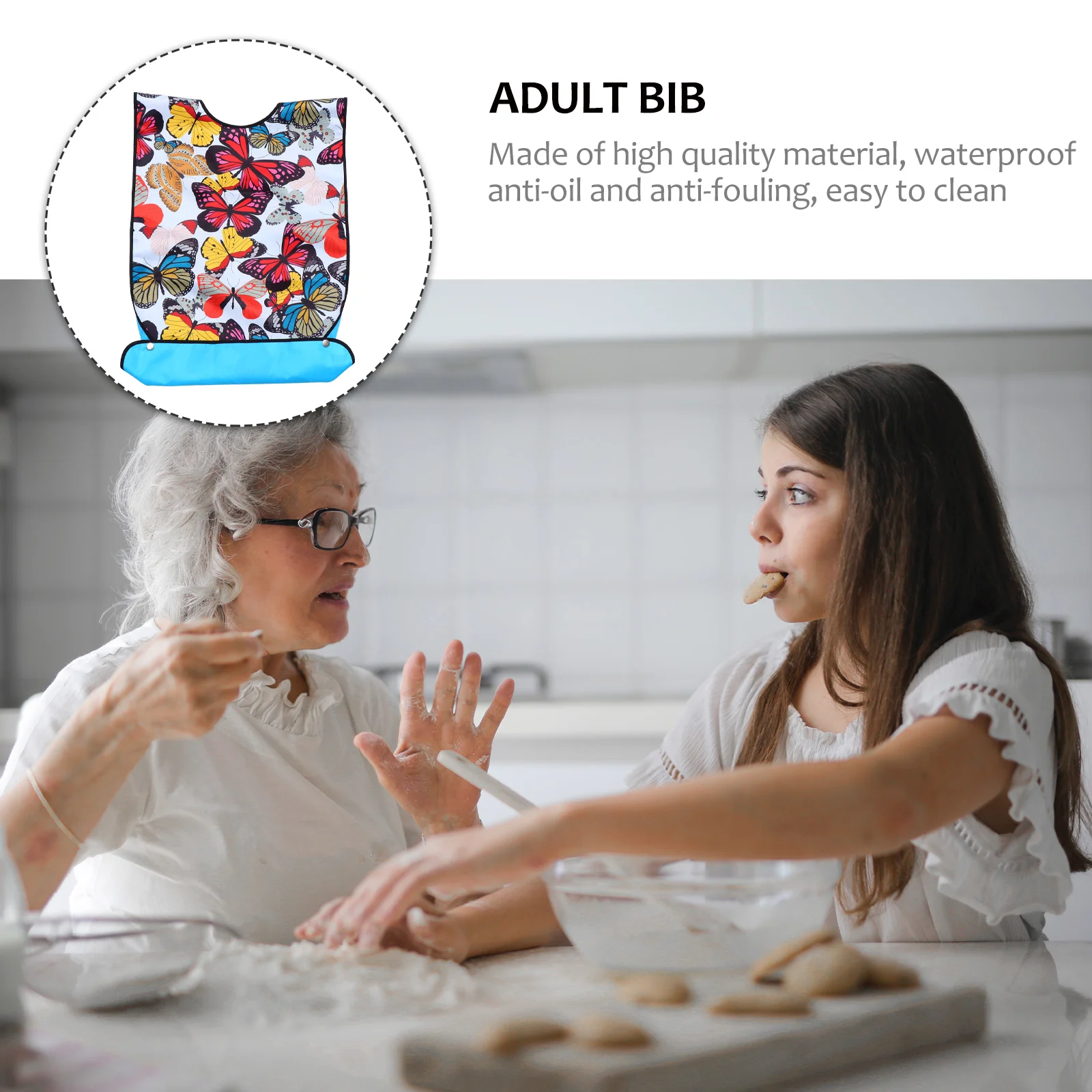 Adult Bib Dining Bib Washable Mealtime Eating Apron for Seniors Elderly