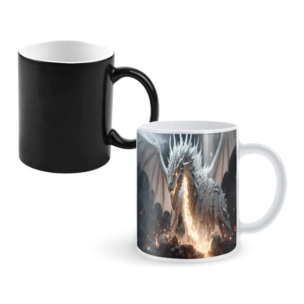 

Sunset Dragon on The Cloud Ceramic Mug Thermochromic Coffee Cup Discoloration Mug Magic Heat Temperature Color Change Cup Gifts