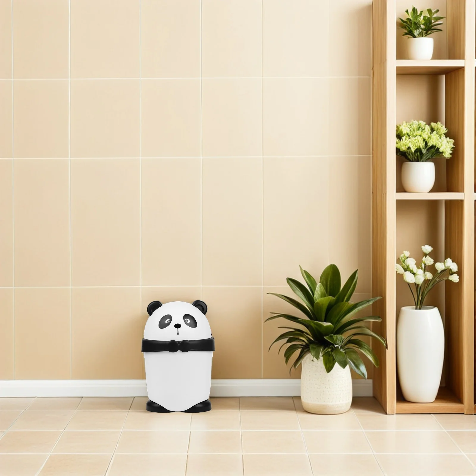 

2Pcs Panda Trash Can Cute Cartoon Mini Desktop Trash Bin Flip Lid Animal Garbage Bin for Bedroom Kitchen Bathroom Office