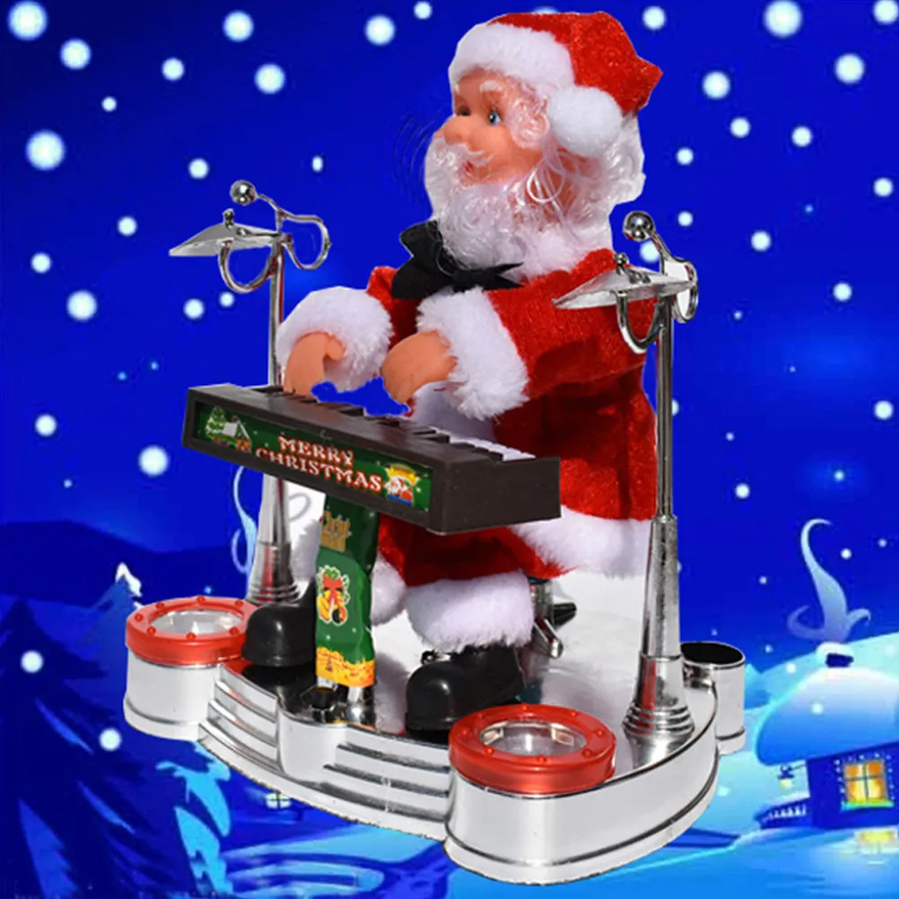

Santa Claus Christmas Figure Battery Operated Musical Moving Dancing Decoration for Desktop Holiday Ornament Gift Kids Family