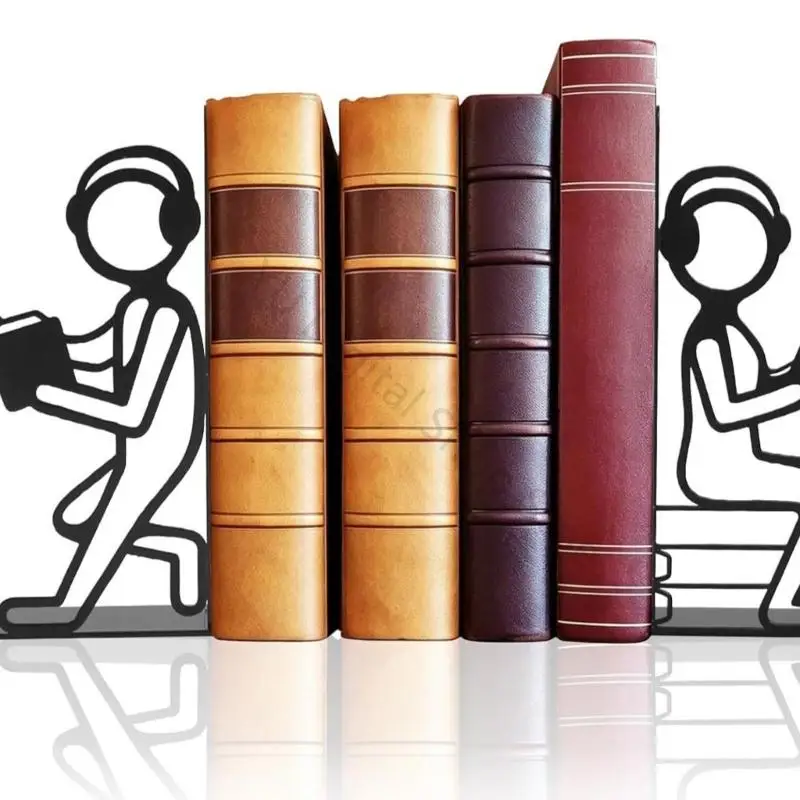 96BA Buchstützenpaar mit Charakter-Umrissdesign für die Verwendung Schreibtisch – Detail 4