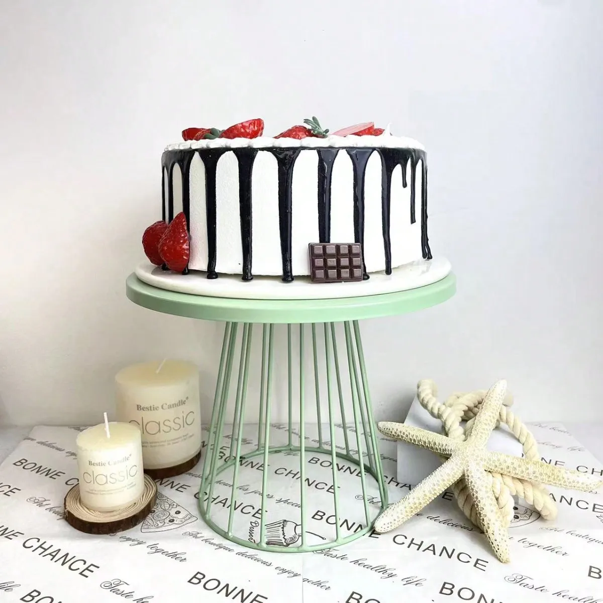 Picture 6: 2pcs Green Vintage Afternoon Tea Snack Cake Dessert Stand