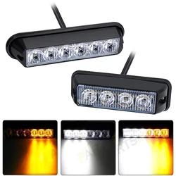 (2 unids/lote) 4LED 6LED impermeable coche camión luz de advertencia intermitente luz de emergencia LED peligro luces estroboscópicas baliza 12V/24V