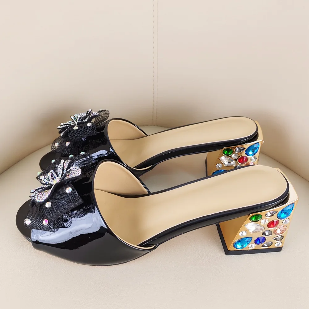 

Independent Station Ebay Personality Women's Sandals Mules Water Turn Heel Mesh Women's Sandals