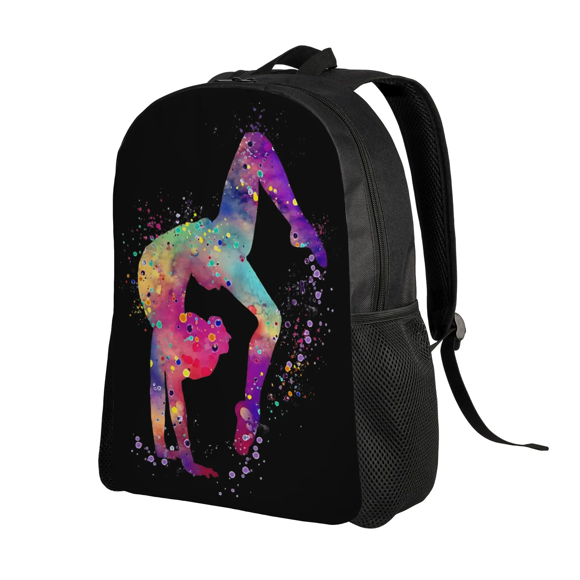 Gymnastics Girl Tumbling Colorful Watercolor Backpack Female  Pattern Backpacks Polyester Pretty School Bags Workout Rucksack