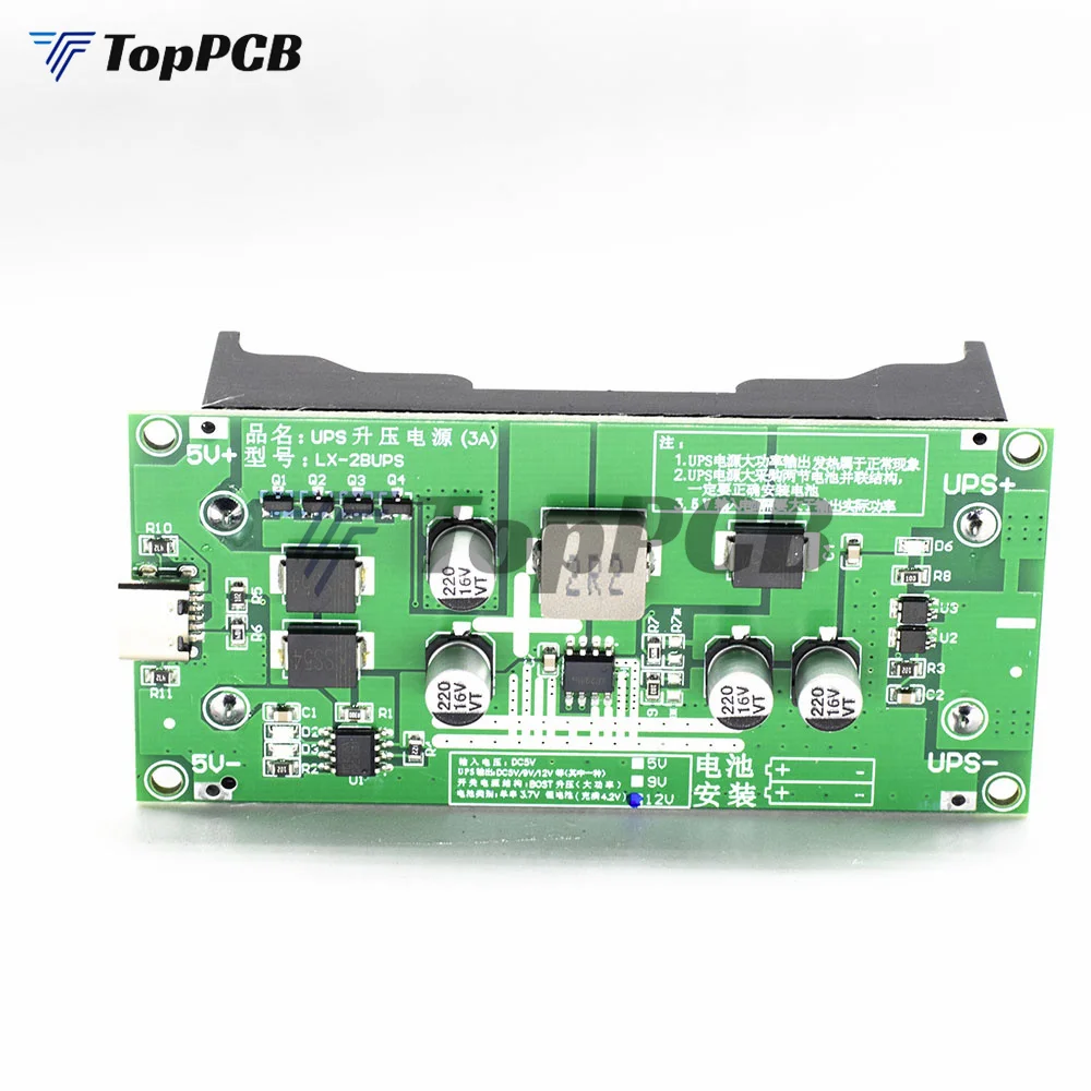 Type-C 15W 3A UPS 5V 9V 12V 18650 Lithium Battery Charger Board DC-DC Step Up Booster Converter Charging Backup Power Supply