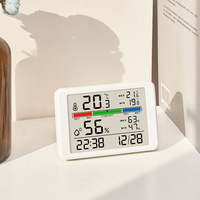 Ultra-thin magnetic electronic clock Multi-function LCD Electronic digital Temperature and humidity Lighting bedside clock