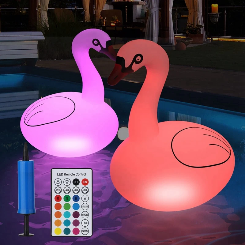 

Floating Pool Lights Swan RGB Dimmable Solar Swan Pool Lights Waterproof Inflatable Lights for Pool Yard Wedding Decor