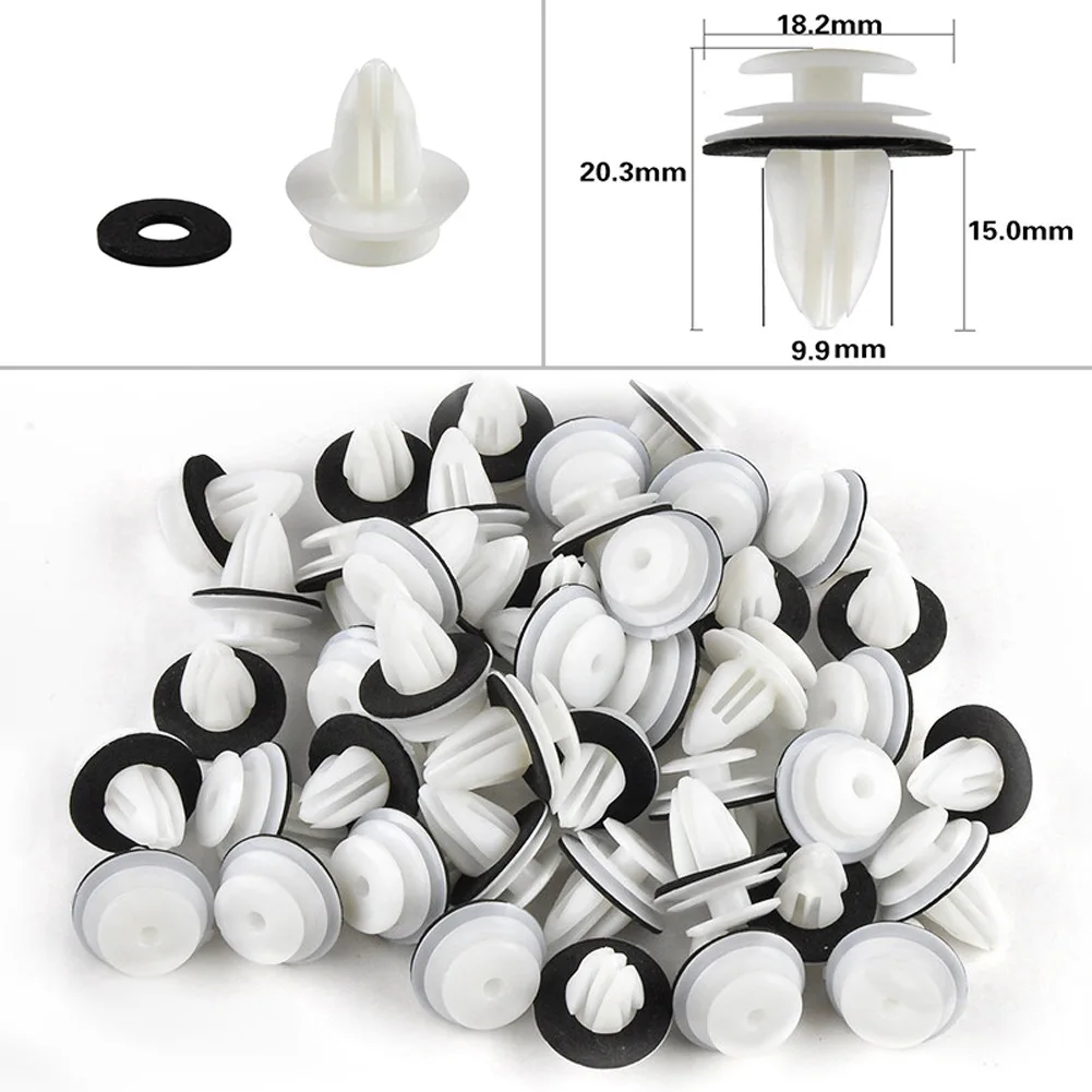 50Pcs Universal Automotive Fastener Clip, Car Door Panel Bumper Mudguard Push Retainer Pin Rivet, Auto Body Car Accessory