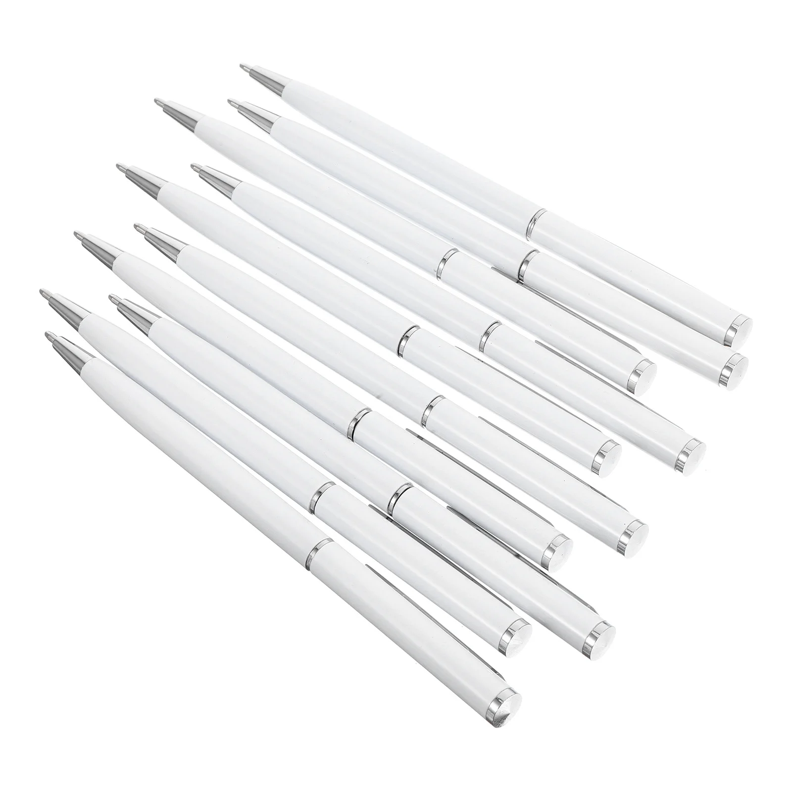 

10Pcs Professional Metal Pens Ergonomic Structure Rotary Mechanism Business School Writing Accessory Black Ink