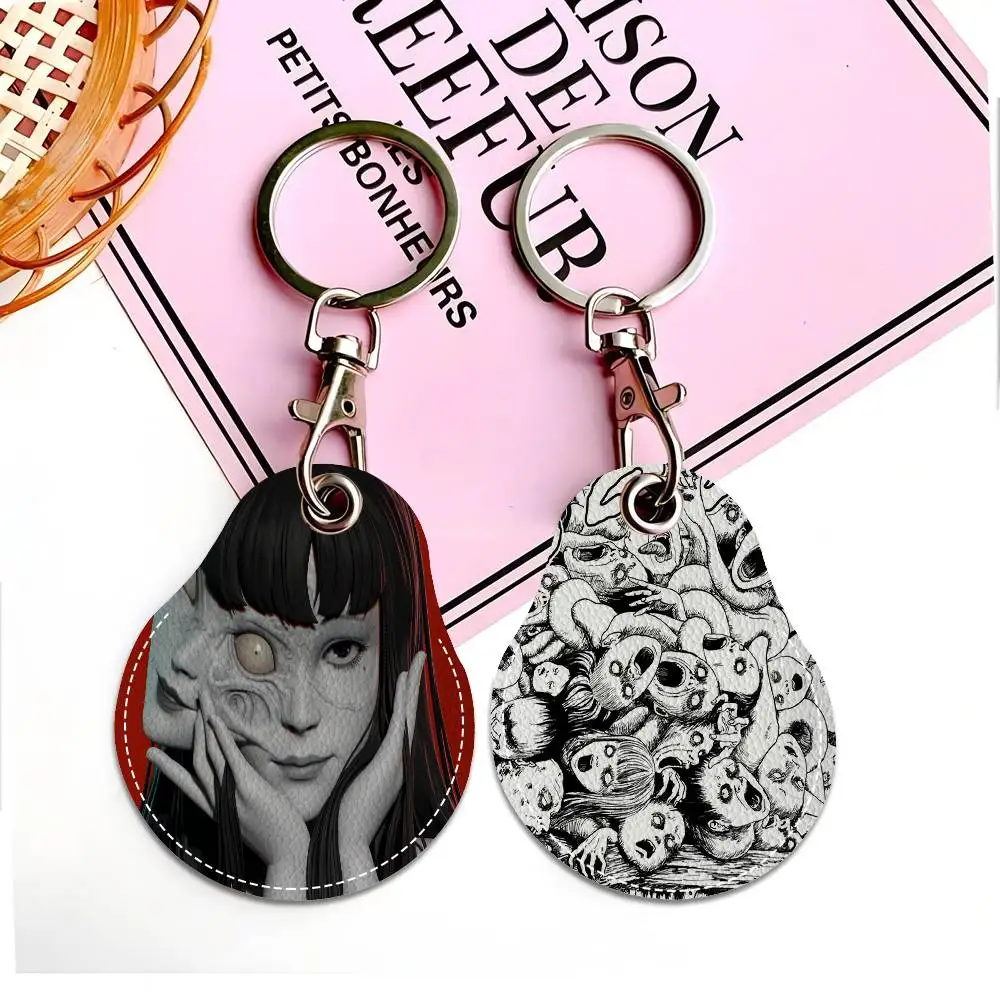 Anime Tomie Junji Ito Creative Cartoon Pattern Sensitive Access Card Protective Sleeve Keychain Fashion Decorative Pendant