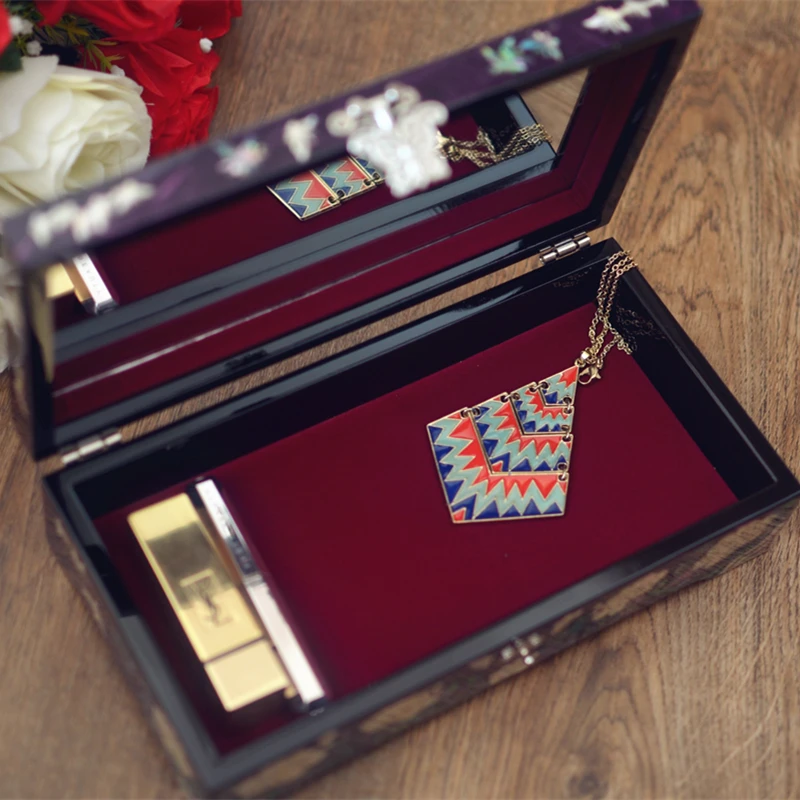 Mother of Pearl Jewelry Box Handmade Wooden Box Hinged lids，Wife, Best friend, Sister Gift Ideas Keepsake Friendship Memory Box
