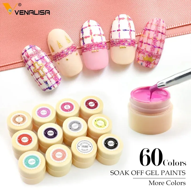 

VENALISA Starry Nail Art Gel 180 Colors 5ml Pure Cover UV LED Soak off Salon Quality for Nail Design And Drawing