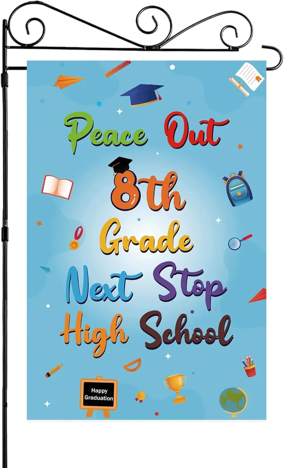 Labakita 8th Grade Graduation Garden Flag, 8th Grade Grad Yard Sign 2026, Middle School Eighth Grade Grad Garden Sign Outdoo EEZ