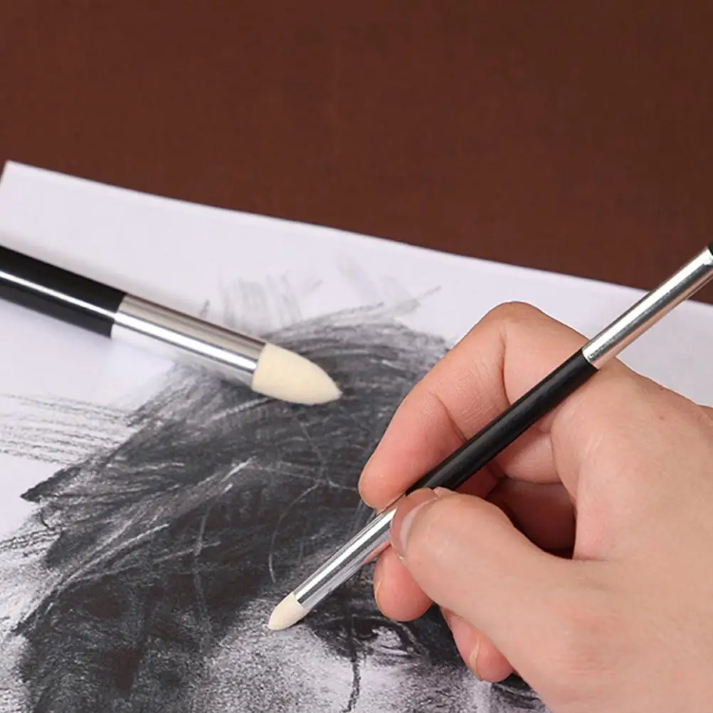 2 ชิ้น Sketch Smudge Erase เครื่องมือแปรงฟองน้ําสําหรับวาดภาพวาดผสมปากกาแปรงถูน้ํามันสีน้ําอะคริลิค Graffiti
