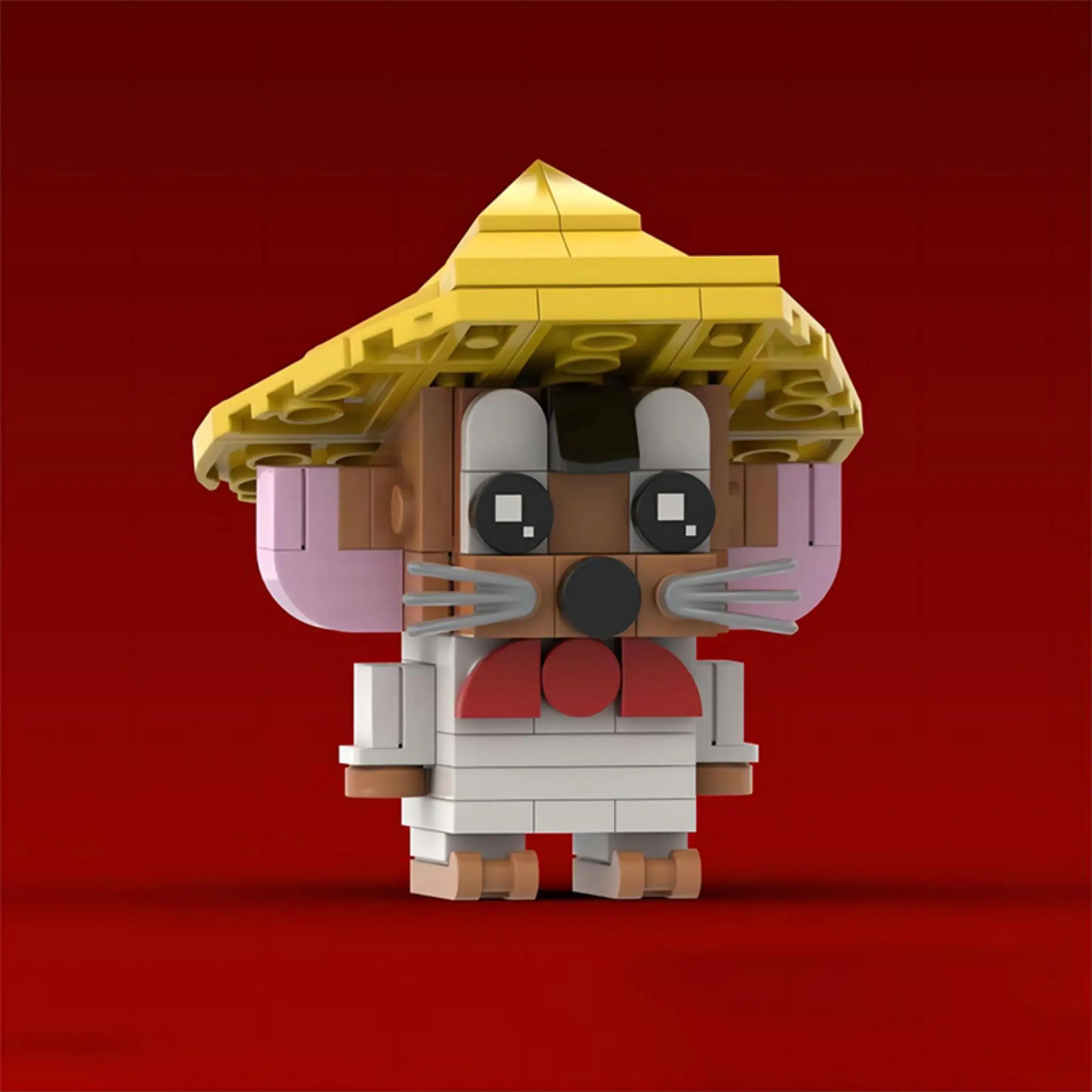 DIY Kids Puzzle Assembly Toys Birthday GiftAnime Character Rabbit Building Blocks MOC Cartoon Rabbit Piggy Chick Doll Model