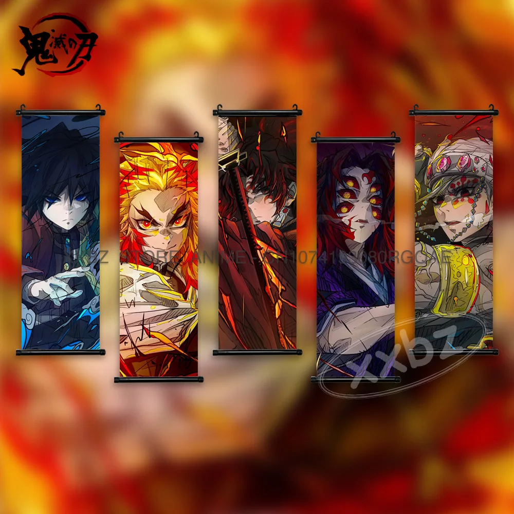 Dämon Slayer Scroll Bild Anime Poster Leinwand Home Decor Wand Kunst Hängen Malerei Kokushibou Uzui Tengen Valentinstag Geschenk – Detail 2
