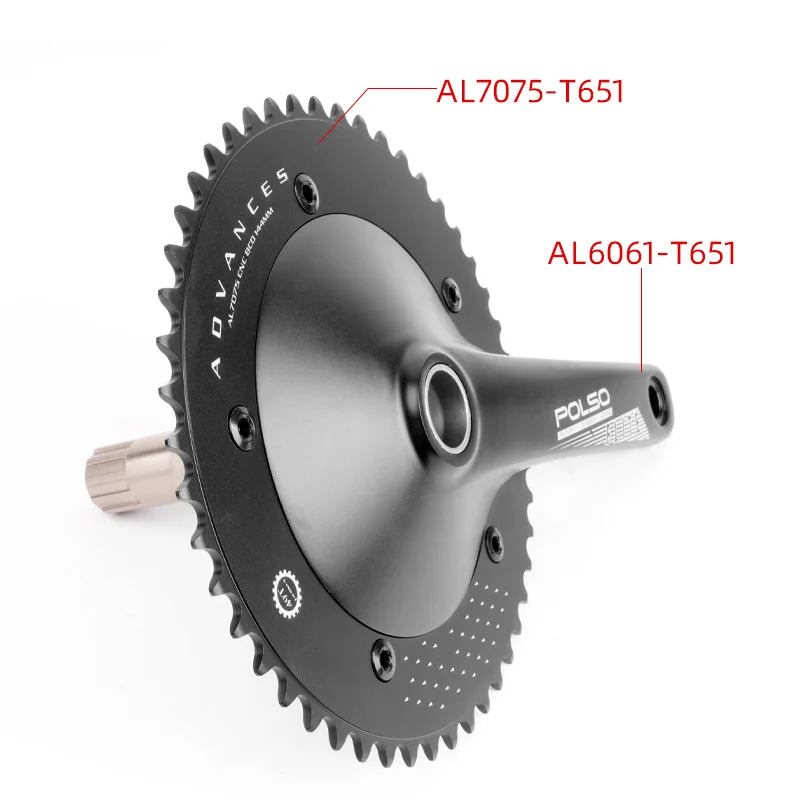POLSO Fixed Gear Bike Hollow Crankset 49T 165mm 144BCD Chainwheel