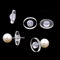 10-20pcs Ear Back Stoppers Silicone Round Ear Plug Blocked Caps Earring Sleeves For Jewelry Making DIY Accessories