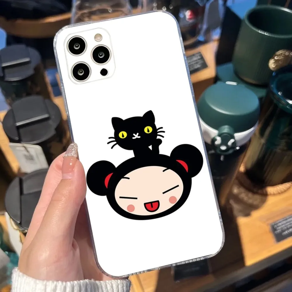 Cute Pucca Garu Phone Case For iPhone Apple 15,14,13,12,Mini,11,Pro,Max,Plus,X,XR,XS,8,SE,2020,Plus Transparent Cover