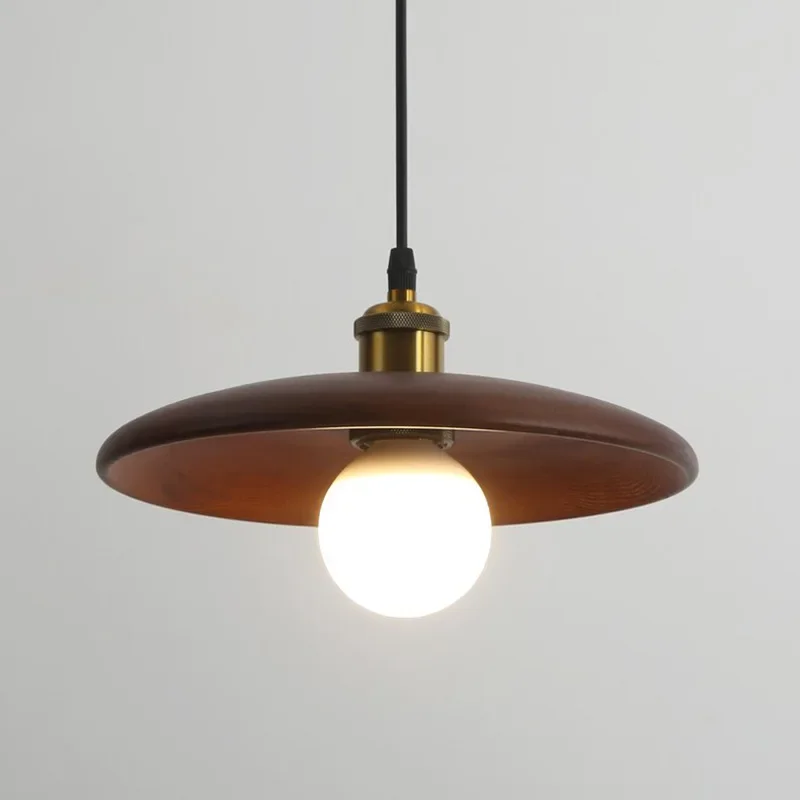 Eenvoudige originele massief houten kroonluchter restaurant slaapkamer theesalon gang gangpad bar hanglamp creatief driekleurig dimmen