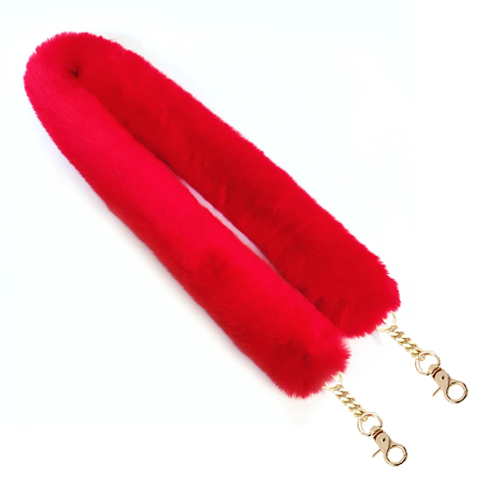 Replacement Bag Strap Pendent Charm Genuie Rabbit Fur Handbag Handle Wrap For Women Belts Winter Accessories R65