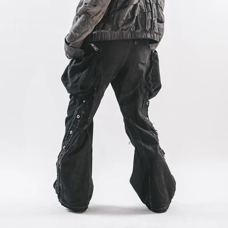 HKSH خريف جديد الرجال الشرير المد النفايات الأرض المتعثرة غسلها واسعة الساق قابل للتعديل العصرية المتوترة فضفاض البضائع السراويل Techwear HK14945