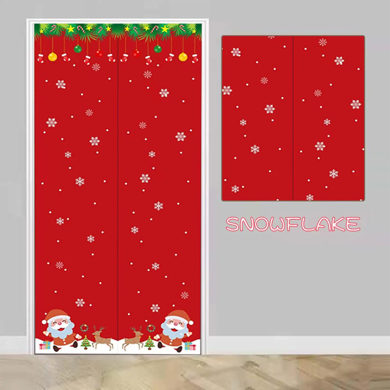 

Winter Door Cover Christmas Santa Claus Screen Magnetic Insulated Door Screens For Cold Weather Living Room Nursery Window