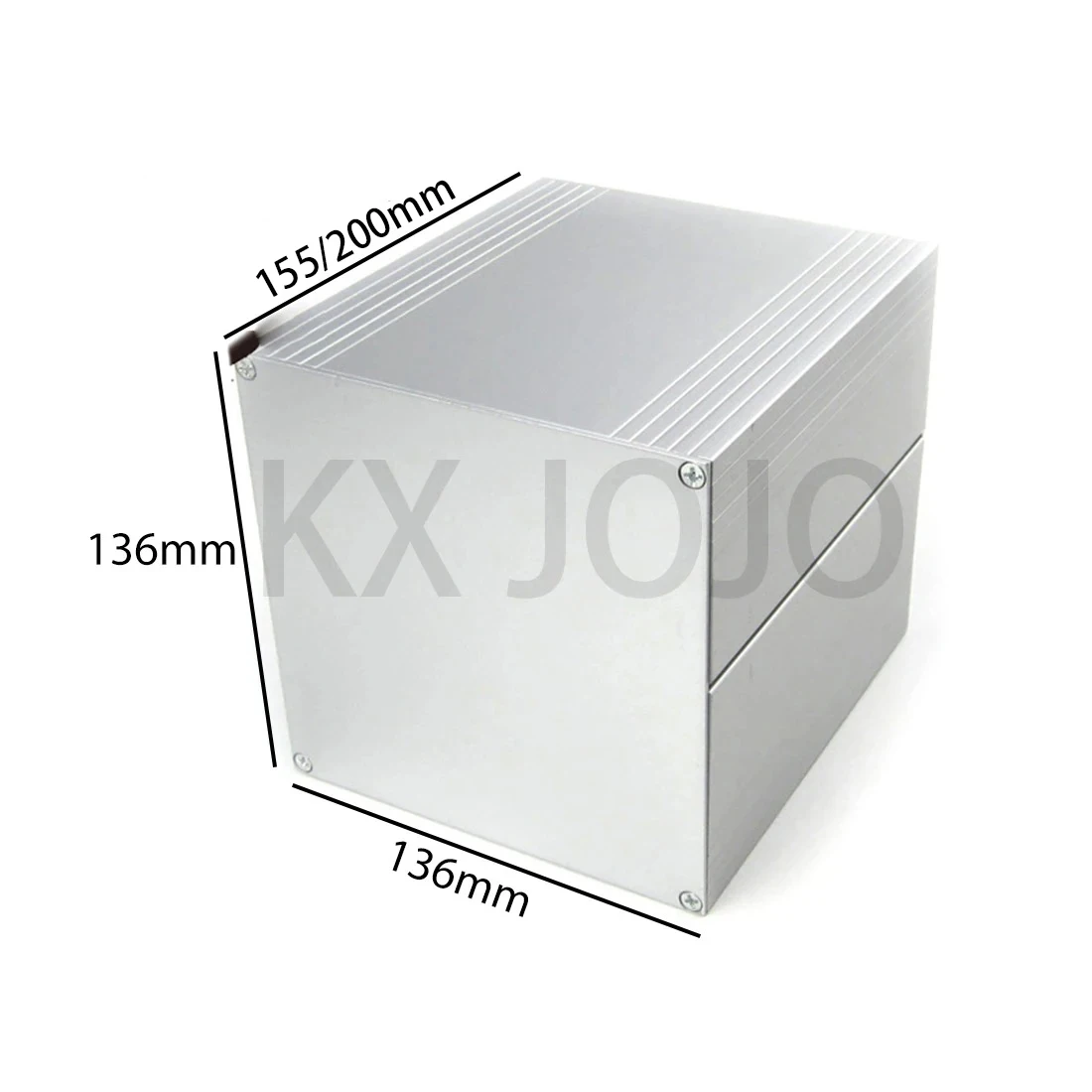 Aluminum Enclosure 136*136*155/200mm Integrated Case Electrical Extruded Box Separate Type Circuit Board Case DIY Silver 1pc