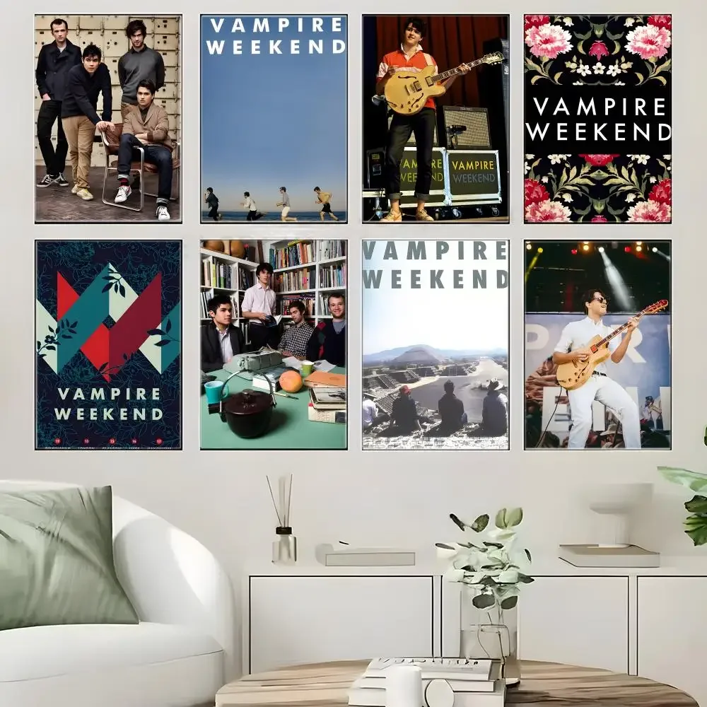 Movie V-Vampire Weekends Poster Self-adhesive Art Waterproof Paper Sticker Coffee House Bar Room Wall Decor