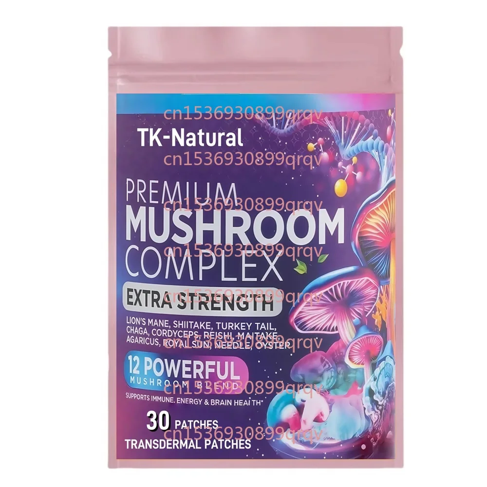 

30 трансдермальных пластырей с грибным комплексом (Львиная грива, Рейши, Кордицепс) для улучшения памяти, работы мозга, энергии и концентрации
