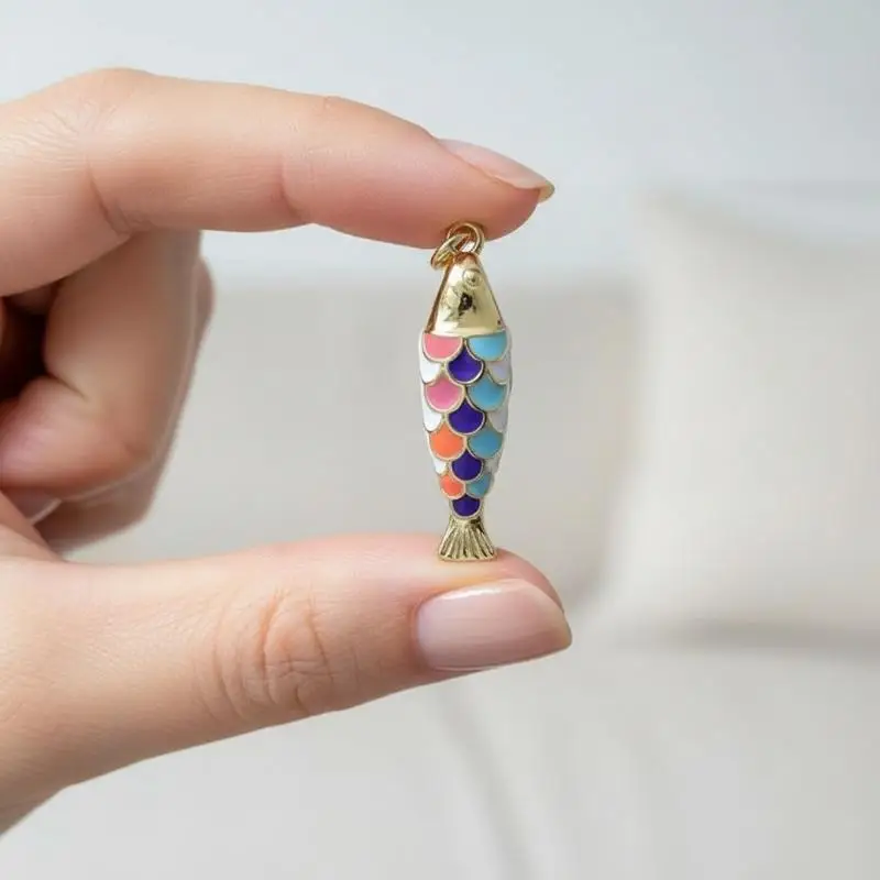 Fresh Style Colored Enamel Fish DIY Charms Jewelry Accessories for Earrings Bracelet Necklace Daily Wear Making