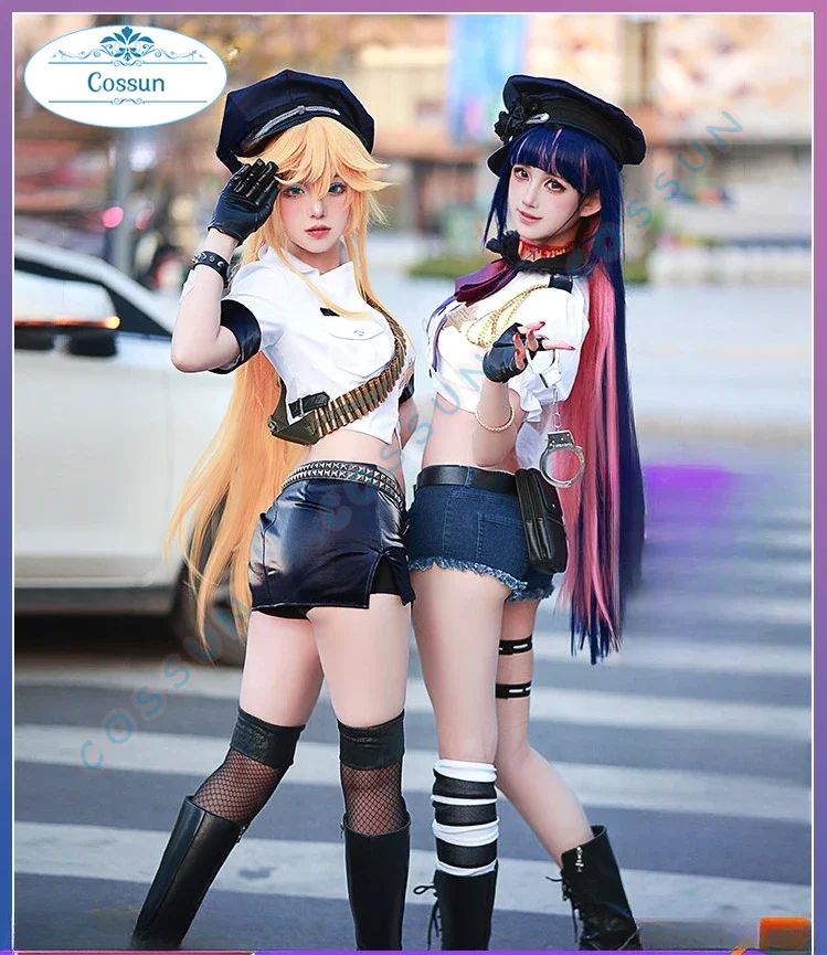 

Amine Panty&Stocking with Garterbelt Panty/Stocking·Anarchy Police Uniform Cosplay Costume Halloween Outfits Women New Suit